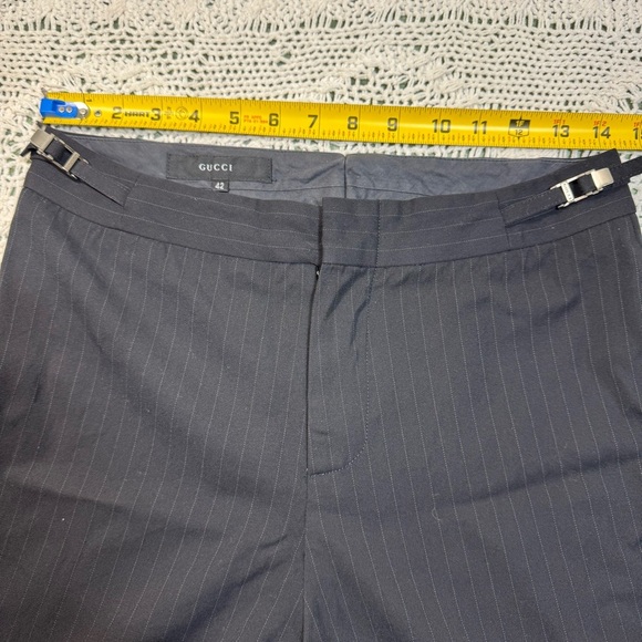 Vintage Gucci Black Pinstripe Trousers Size 42 - Picture 8 of 10